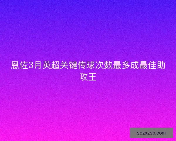 恩佐3月英超关键传球次数最多成最佳助攻王