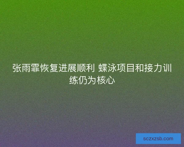 张雨霏恢复进展顺利 蝶泳项目和接力训练仍为核心