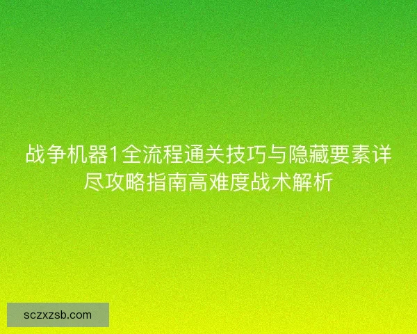 战争机器1全流程通关技巧与隐藏要素详尽攻略指南高难度战术解析