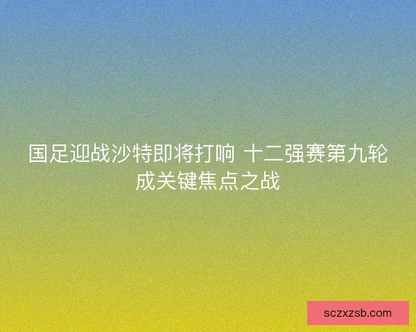 国足迎战沙特即将打响 十二强赛第九轮成关键焦点之战